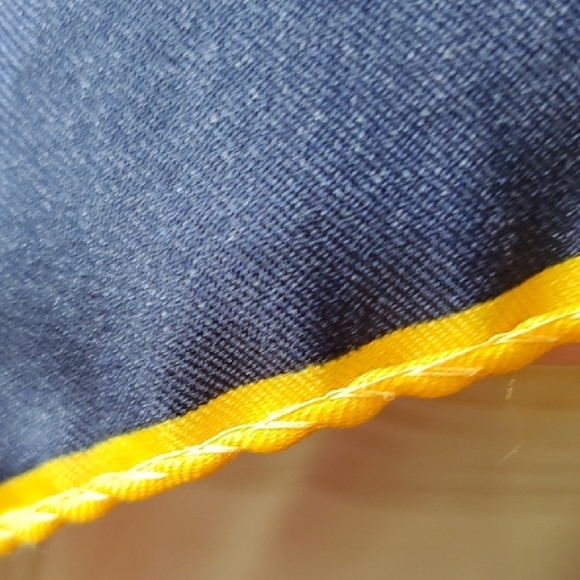 Laurenti Blue and Gold Geometric Wrap Scarf - Picture 5 of 8